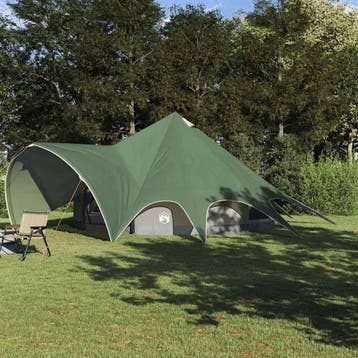 vidaXL Teepee Tent voor 9 Personen 9-persoons Groen en Grijs, Verzenden, Nieuw