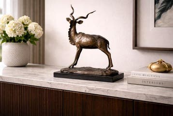 Sculpture, Bronzen Koedoe-beeld - 33 cm - brons mamer