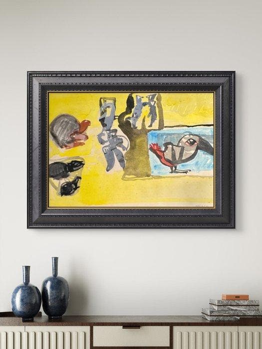 Marcus de Vestele (1941-2024) - Belle composition Cobra à, Antiek en Kunst, Kunst | Schilderijen | Modern
