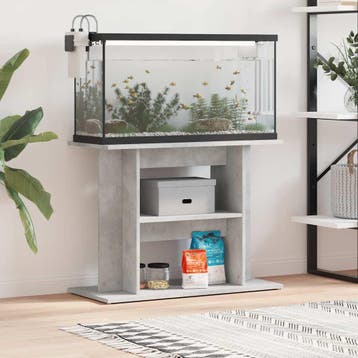 vidaXL Aquariumstandaard Betongrijs 80x35x60 cm Bewerkt hout, Verzenden