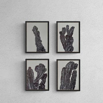 N. Magro - Collectables: “ Four bold cacti (in black):