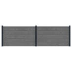 vidaXL Hekpaneel 2 pcs WPC en Aluminium Grijs, Verzenden, Nieuw