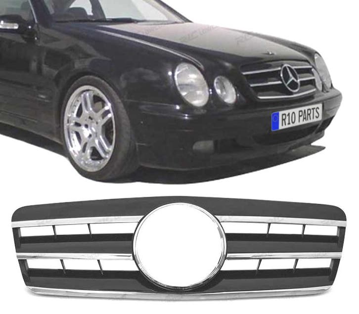 CALANDRE MERCEDES CLK W208 COUPÉ CABRIO 96-02 NOIR CHROMÉ, Auto-onderdelen, Carrosserie, Verzenden