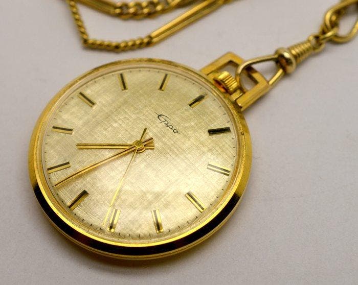 Eppo - Gold-filled - mechanical pocket watch with chain -, Bijoux, Sacs & Beauté, Montres | Hommes