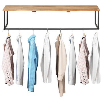 vidaXL Kapstok met schap 100x35x22 cm massief acaciahout, Verzenden