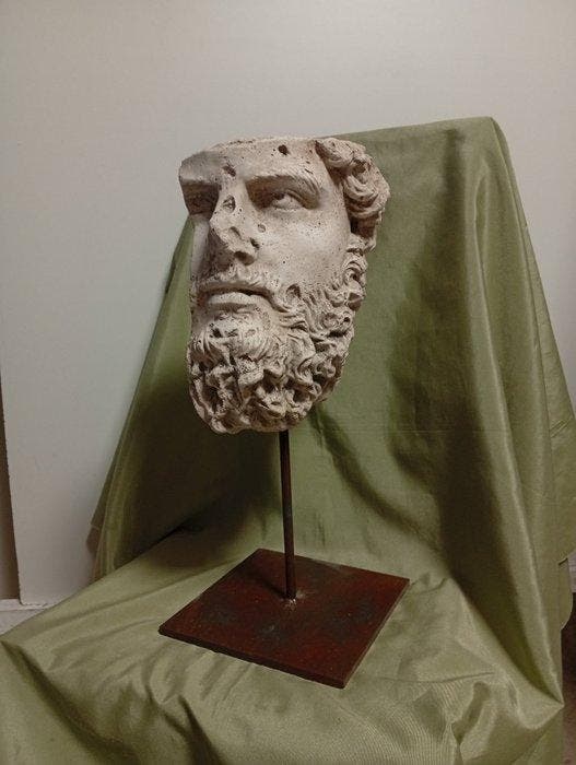 Kalkstenen replika van het hoofd van de oude Romeinse keizer, Antiek en Kunst, Antiek | Overige Antiek