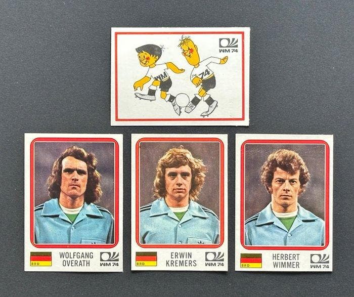 Panini - FIFA World Cup München 74 - 4 Stickers - Mascot, Verzamelen, Stickers