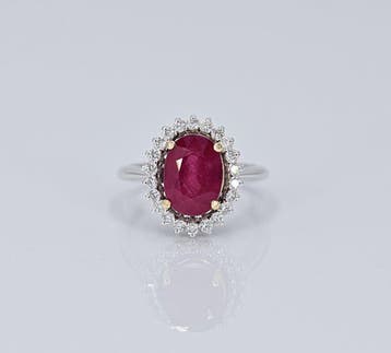 Zonder minimumprijs - Ring - 18 karaat Witgoud - 4.53ct. tw.