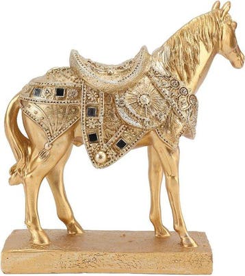 sculptuur, Limited Edition Gold Horse Sculpture – Symbolic