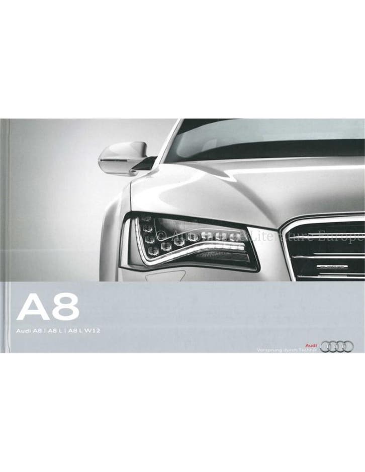 2011 AUDI A8 L W12 HARDCOVER BROCHURE NEDERLANDS, Boeken, Auto's | Folders en Tijdschriften, Ophalen of Verzenden