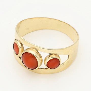 Zonder minimumprijs - Ring - 14 karaat Geel goud -, Handtassen en Accessoires, Ringen, Nieuw