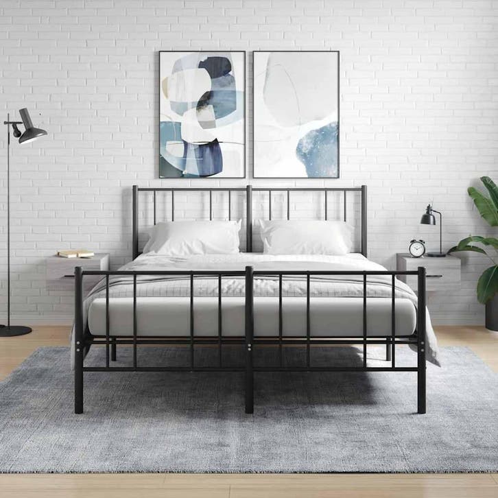 vidaXL Nachtkastjes 2 st wandgemonteerd 35x35x20 cm grijs, Huis en Inrichting, Kasten | Overige, Nieuw, Verzenden