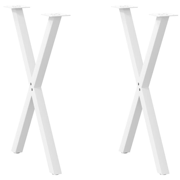 vidaXL Eettafelpoten 2 st X-vormig 57x(72-73) cm staal wit, Huis en Inrichting, Tafelonderdelen, Nieuw, Verzenden