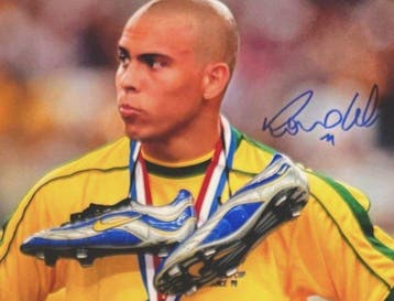 Brasil - Ronaldo Nazario - Photo signée 28x35 cm - avec
