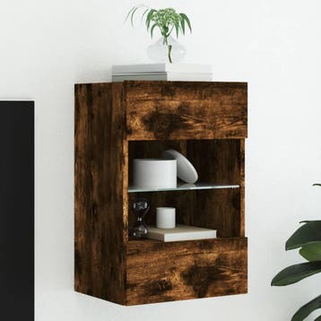 vidaXL Tv-wandmeubel met LED-verlichting 40x30x60,5 cm, Huis en Inrichting, Verzenden, Nieuw