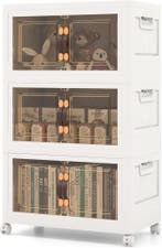 Opbergbox met deksel - Opbergdoos - 3x25L - Wit - COSTWAY, Verzenden, Nieuw