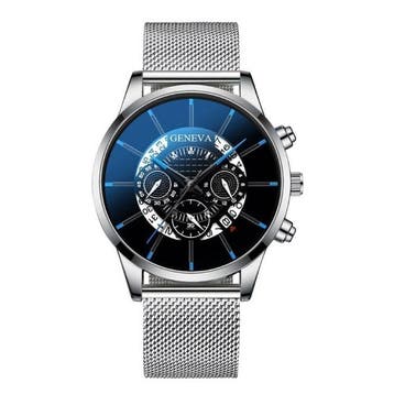 Klassiek Horloge voor Heren - Kwarts Stalen Riem Luxe, Verzenden, Nieuw, Geneva