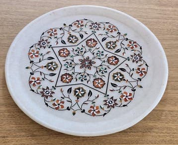 Decoratief dienblad - India - Marmeren Pietra Dura-dienblad