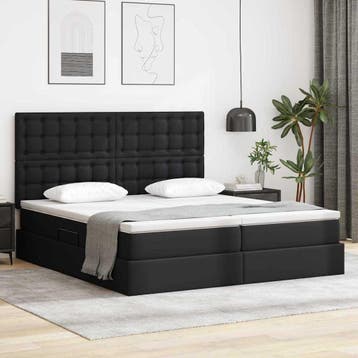 vidaXL Opbergbed met matras met matras Zwart 180 x 200 cm, Verzenden