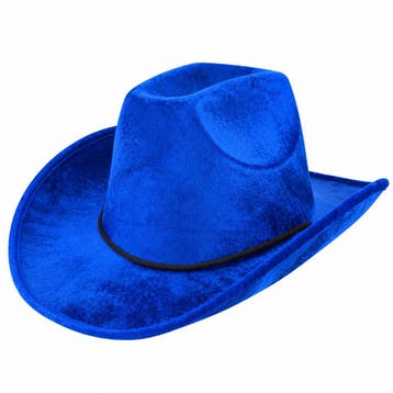 Cowboyhoed - Western Hoed - Velvet - Blauw