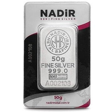 50 gram - Zilver .999 - Nadir Metal Rafineri - 50 gram -
