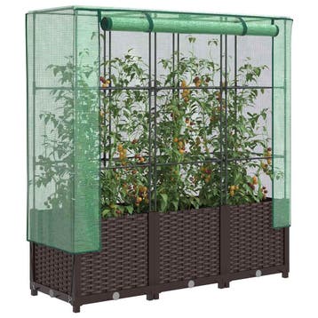 vidaXL Plantenbak verhoogd met kashoes 120x40x138 cm, Verzenden, Nieuw