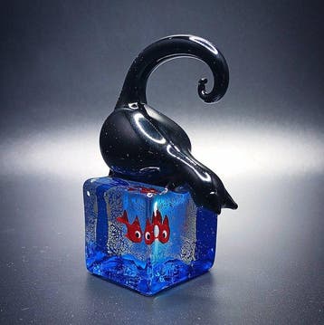 TAGLIAPIETRA - sculptuur, Acquario in vetro di murano e oro