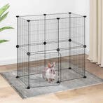 vidaXL Huisdierenkooi met deur 12 panelen 35x35 cm staal, Verzenden, Nieuw