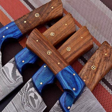 Keukenmes - Chefs knife - Gevouwen staal, hout en Pakka