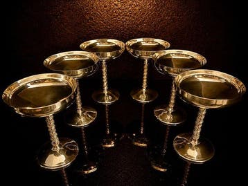 F.B. Rogers Silver CO. - Champagneglas (6) - alpaca,
