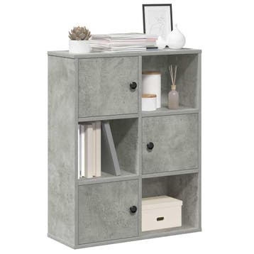 vidaXL Boekenkast 60x24x76,5 cm bewerkt hout betongrijs, Verzenden, Nieuw
