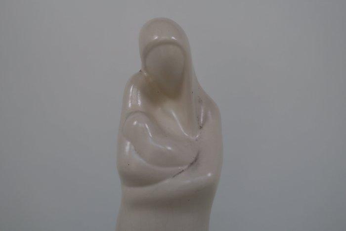 Statue, Moeder met kind - 37 cm - Faïence, Antiek en Kunst, Antiek | Glaswerk en Kristal
