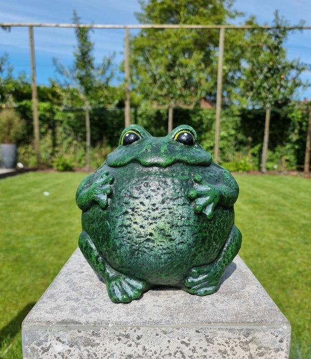 Beeldje - fat frog - IJzer, Antiek en Kunst, Kunst | Designobjecten