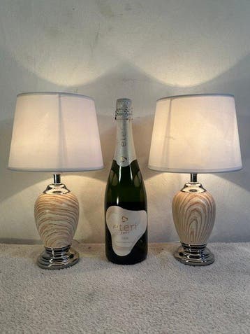 Lampe de table (2) - Tourbillon - Chrome, Céramique, Acier,