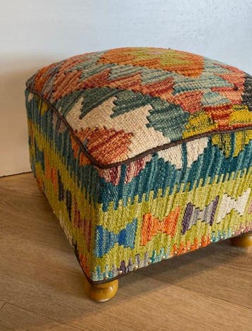 Kelim Poef(Ongebruikt/Nieuw) - Kelim - 34 cm - 34 cm, Nieuw