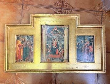 Renaissancestijl Drieluik - Hout - 1950-1960 - Aanbidding