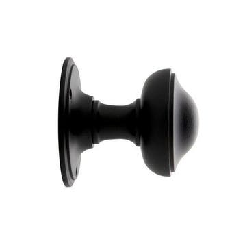 Draaibare ronde deurknop 80mm in mat zwart - voor binnen..., Doe-het-zelf en Bouw, Ophalen of Verzenden, Nieuw, Koper of Messing