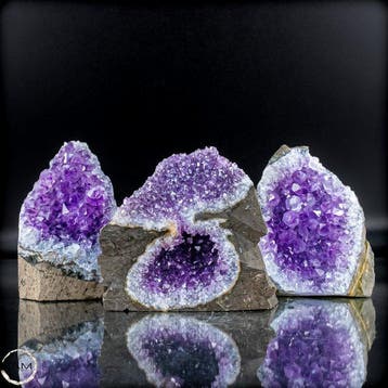 Exquisiet Amethyst-Drusen-Set – Drie natuurlijke, Collections