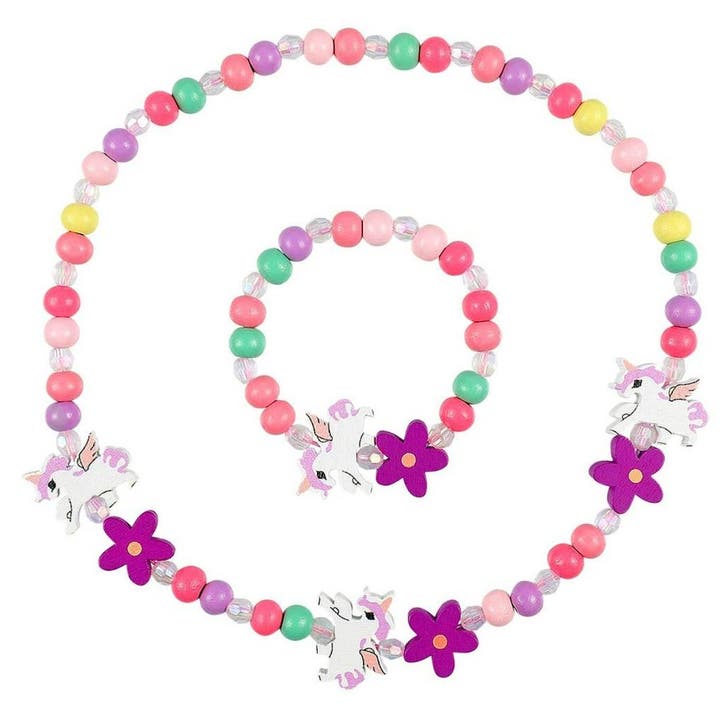 Fako Bijoux - Kinderketting en Armband - Hout - Eenhoorn &, Bijoux, Sacs & Beauté, Colliers, Envoi
