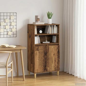 vidaXL Highboard Eikenhout 60 x 36 x 110 cm Bewerkt hout, Verzenden