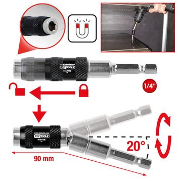 KS Tools 1/4 Magnetische Snelwissel-Bithouder Zwenkbaar, Verzenden, Nieuw