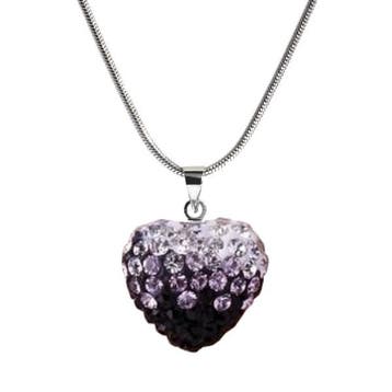 Fako Bijoux - Ketting - Disco Dots - Hart Duo - Zwart, Verzenden, Nieuw