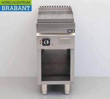Plaque de cuisson HCB en acier inoxydable, striée, 40 cm,, Articles professionnels, Verzenden
