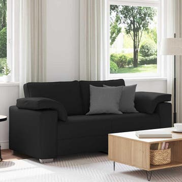 vidaXL Loveseat Zwart 180 cm Stof, Huis en Inrichting, Zetels | Zetels, Verzenden, Nieuw