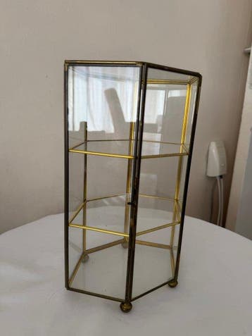 Vitrinekast - Glas, Messing