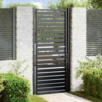 vidaXL Tuinhek afsluitbaar 100x200 cm aluminium zwart, Jardin & Terrasse, Verzenden