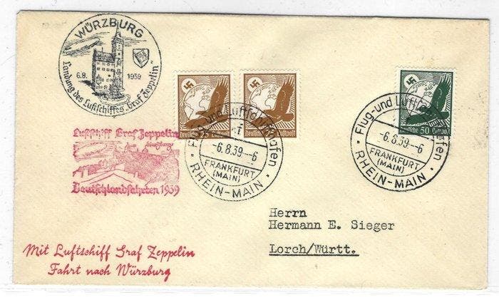Duitse Rijk 1918/1939 - Zeppelincover Graf Zeppelin, Postzegels en Munten, Postzegels | Europa | Duitsland
