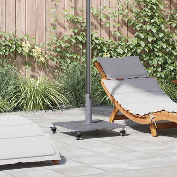vidaXL Parasolvoet 26.75 kg Donkergrijze Houten Look, Verzenden