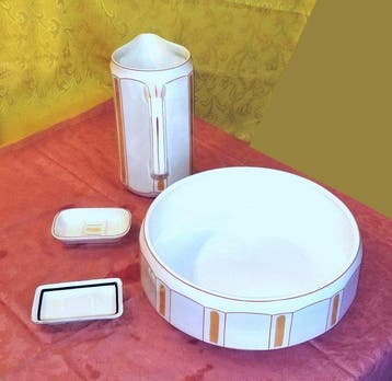 Art Deco Drieluik (4) - Terraglia Forte Lavenite - 1886-1924