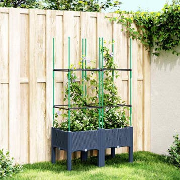 vidaXL Plantenbak met latwerk 80x40x142,5 cm polypropeen, Verzenden